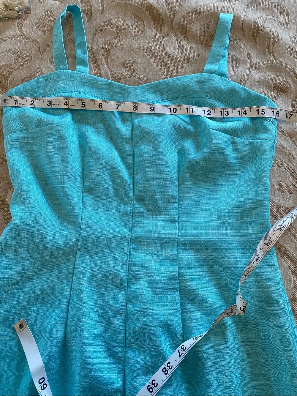 Ann Taylor Petite 0P Aqua Blue Sheath Dress | Lined Career Cocktail Midi - Picture 6 of 16